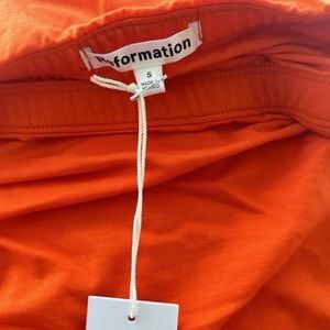 Reformation orange knit strapless dress-size small NWT
